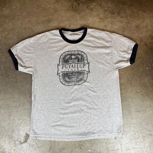 Vintage ringer Grey Puyallup Fair cotton t-shirt Size men's Large